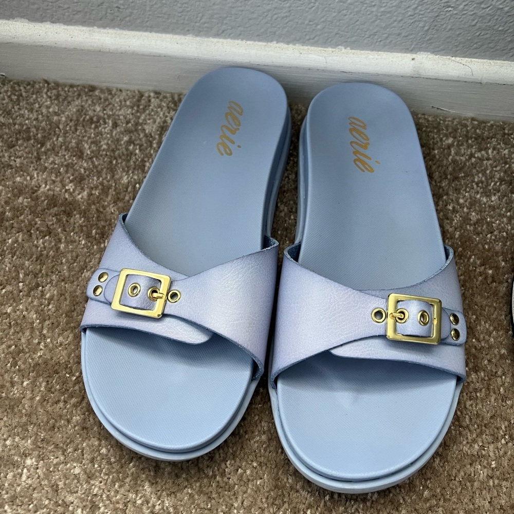Aerie Women's Light Blue Buckle Sandals